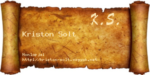 Kriston Solt névjegykártya